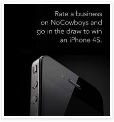 Win an iPhone 4s by rating a business on NoCowboys