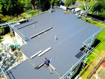 Single Slope Re roof in Qd7 Profile 4 degree pitch