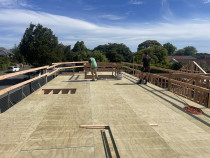 Second storey flooring complete ready for frames