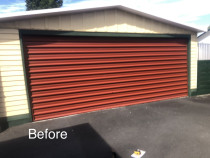 Residential garage door repaint - Before the transformation