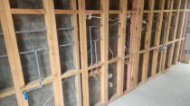 In-Wall Plumbing Rough-In - Hot and cold pipework installed ready for fit-off.