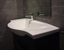 Ergo flow bathroom vanity and mixer