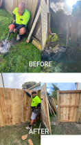Front Yard Gate - This project was done a week ago, We had removed old timbers and inserted new ones.