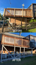 Deck - Deck had been already renovated by me and my crew. We topped it off with a finishing touch of paint for the bottom.