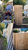 Bakyard Gate - This project was done a week ago, We had removed old timbers and inserted new ones.