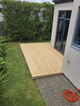 New decking - New deck with hatch for drain access