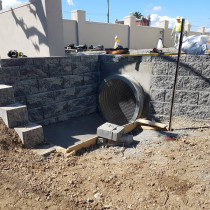 Key Stone Retaining Wall over Duct Bikenhead