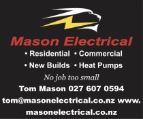 Mason Electrical - No job too big or too small. Experienced Electrican. New Builds, Rennovations, Heat Pumps, Lighting, Switchboard Upgrades, Commercial Servicing and Maintenance 
Call now