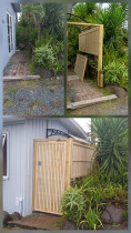 Wellsford Studio - Trellis gate and fence for privacy at Studio entrance.