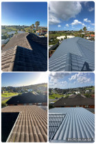 Concrete Tile roof before and after by Paint Professionals