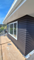 Painting the weatherboard and soffits (after)