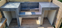 Barbecue area - 56 tiles mitre with Epoxy grouting.