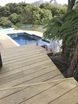 Pool Deck (Part 3) by Top 2 Bottom Carpentry Ltd - View showing the steps leading down to the new pool deck. 
Looking great!