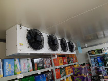 Installation of the walk in chiller evaporator unit. - Replaced evaporator unit due to the old unit was in a very poor condition. Picture taken after commissioning the unit.